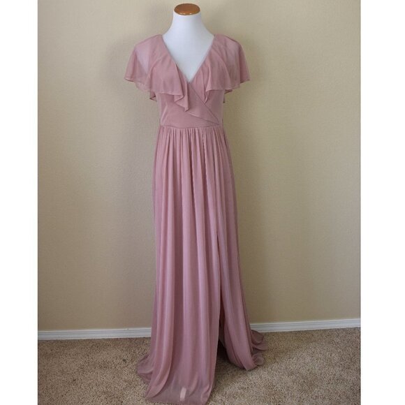 Azazie Dresses & Skirts - Azazie Vintage Mauve Jael Mesh Dress 6